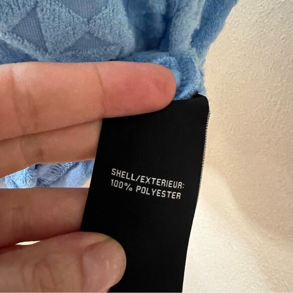 7 for All Mankind Blue Terry cloth crop top and high waisted shorts SET SMALL - Picture 6 of 7